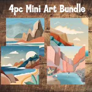 Coastal Mini Art Prints Bundle #2  - 4PC