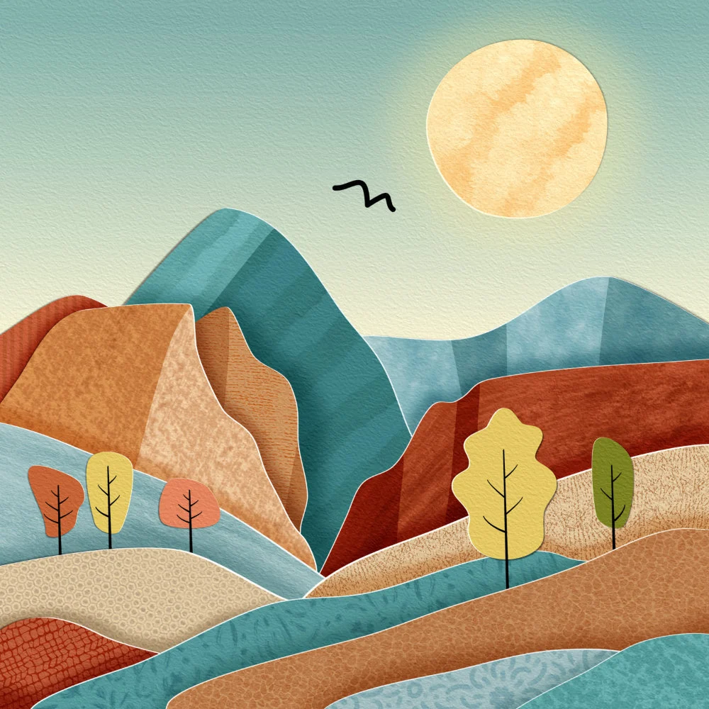 Abstract Landscape Paper Collage