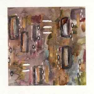 Organic Tribal Abstract Print with Rustic Earth Hues by Susan Olivio