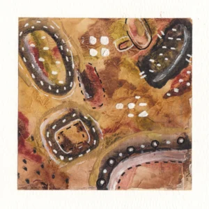 Primitive Organic Abstract Tribal Print with Earth-Inspired Colors by Susan Olivio
