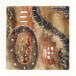Grunge-Inspired Tribal Art Print in Warm Earth Tones by Susan Olivio