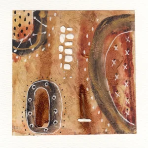 Primitive Tribal Art Print Featuring Earthy, Organic Shades by Susan Olivio