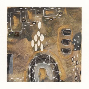 Dark Organic Tribal Print in Raw Earth Colors with Abstract Elements