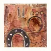Tribal Abstract Print Earth Tones with Dark Organic Elements by Susan Olivio