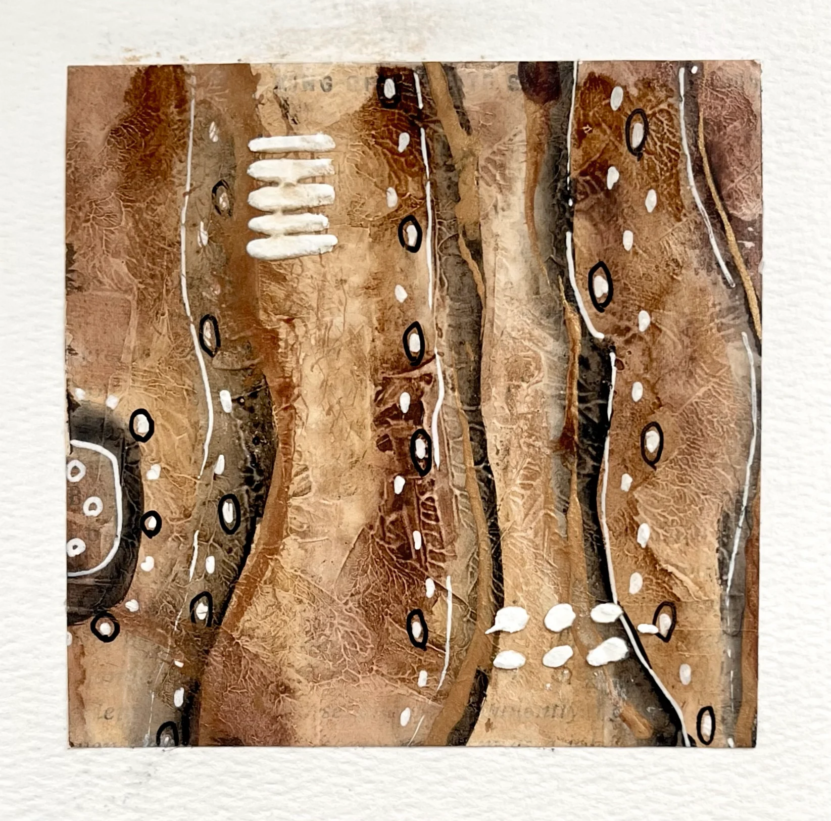 Grungy Tribal Abstract Art Print Primitive Organic Earth Tones by Susan Olivio