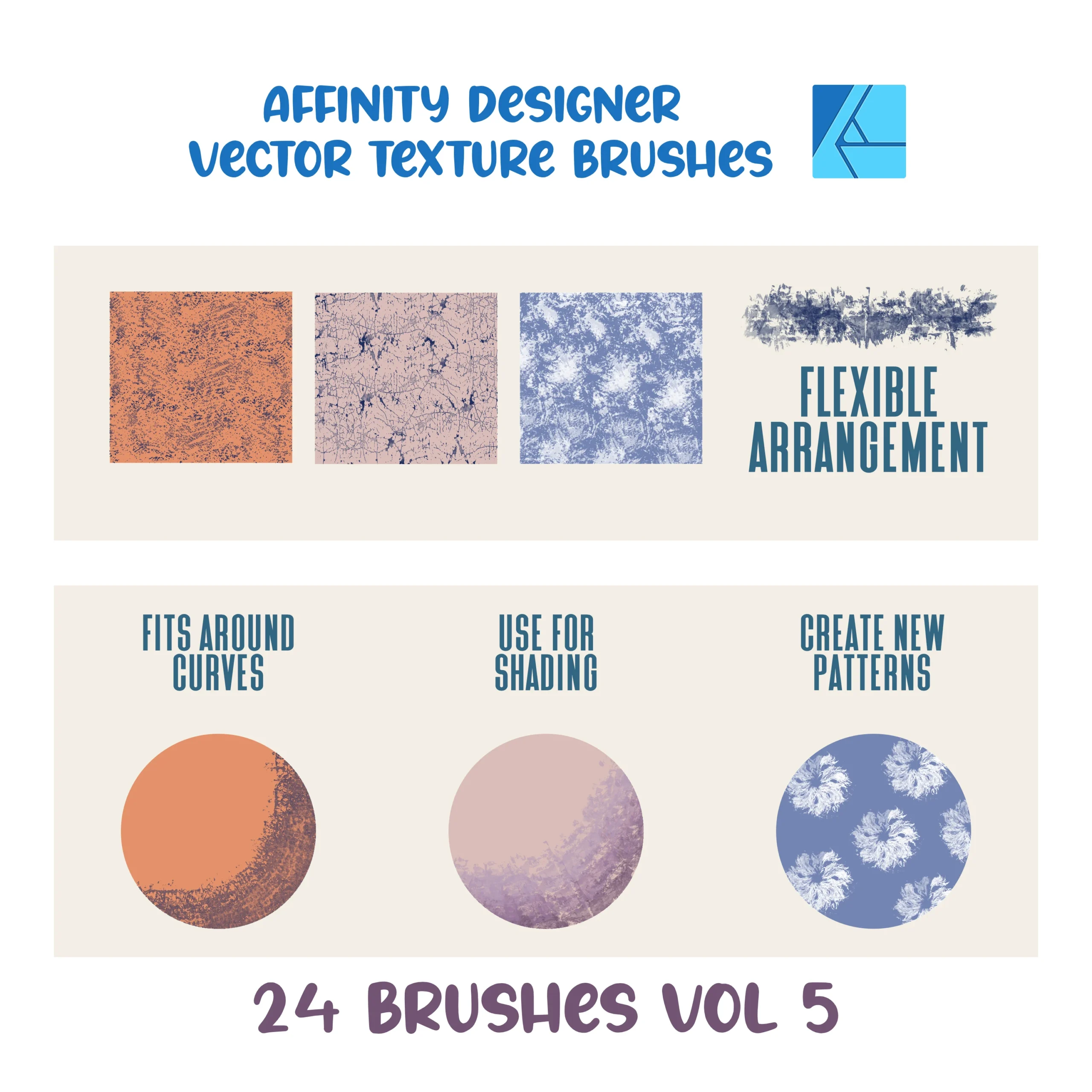 Affinity Designer Vector Texture Brush Set | Volume 5 | 24 Brushes | Vector Brushes not Raster | Digital Painting