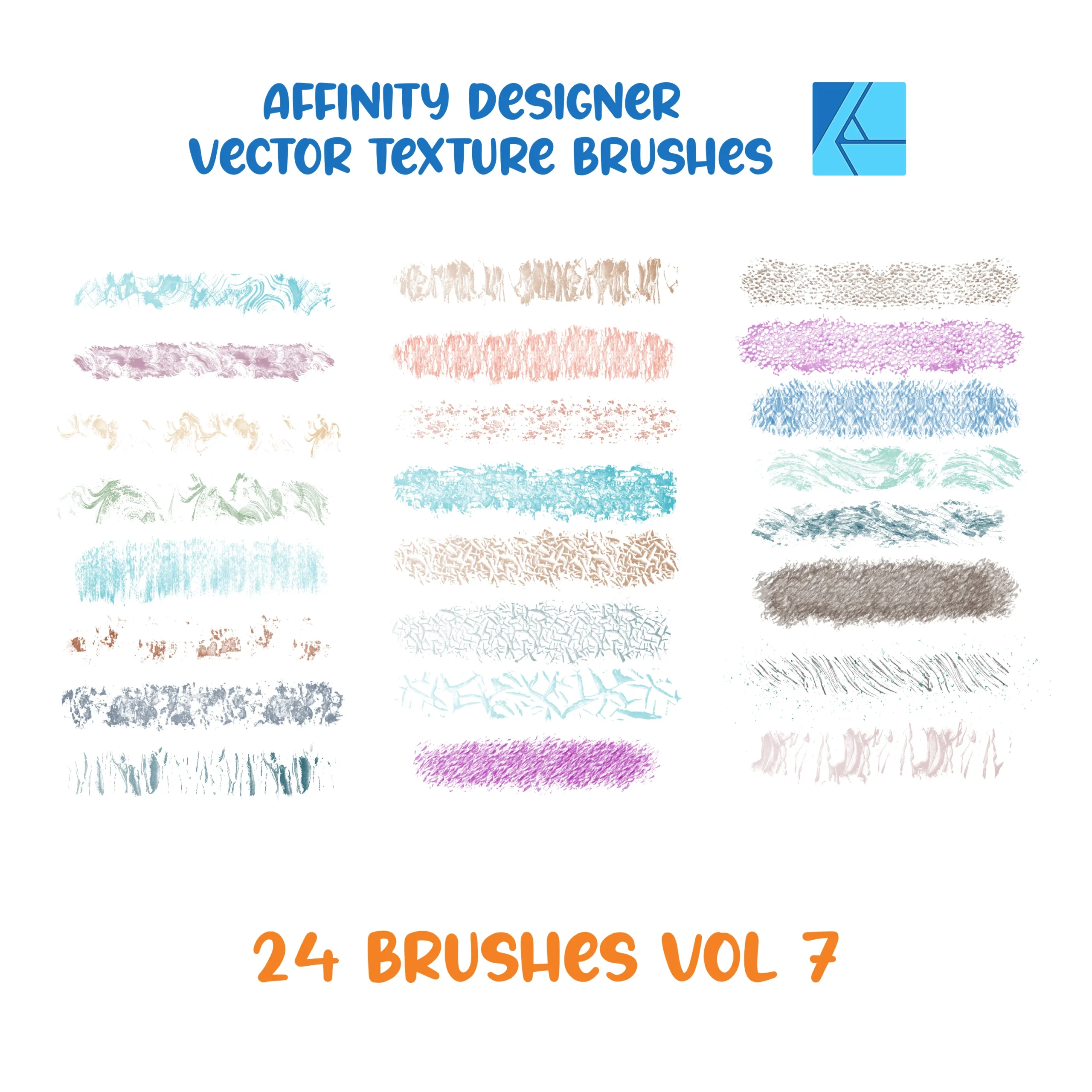 Affinity Designer Vector Texture Brush Set | Volume 7 | 24 Brushes | Vector Brushes not Raster | Digital Painting