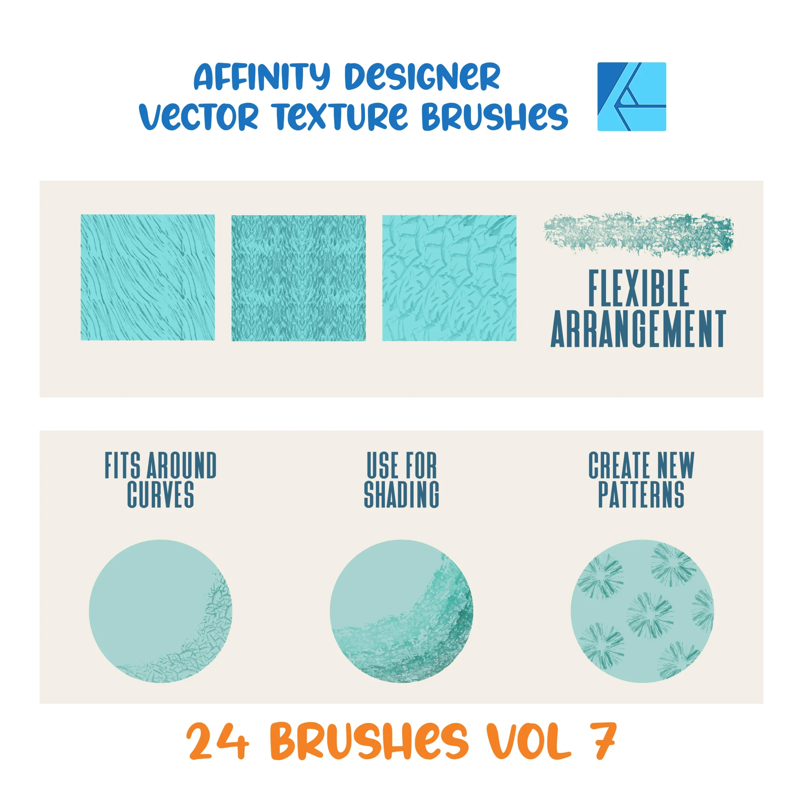Affinity Designer Vector Texture Brush Set | Volume 7 | 24 Brushes | Vector Brushes not Raster | Digital Painting