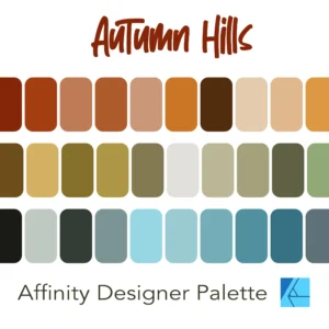 Affinity Designer Color Palette Bundle | Autumn Hills | Color Swatches | Instant Download | Digital Color | Affinity Photo | 30 Colors