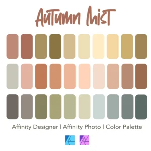 Affinity Designer Color Palette Bundle | Autumn Mist | Color Swatches | Instant Download | Digital Color | Affinity Photo | 30 Colors