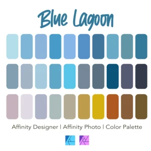 Affinity Designer Color Palette Bundle | Blue Lagoon | Color Swatches | Instant Download | Digital Color | Affinity Photo | 30 Colors
