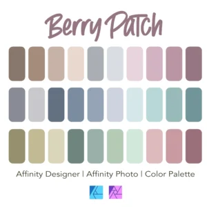 Affinity Designer Color Palette Bundle | Berry Patch | Color Swatches | Instant Download | Digital Color | Affinity Photo | 30 Colors