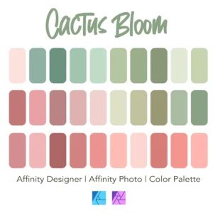 Affinity Designer Color Palette Bundle | Cactus Bloom | Color Swatches | Instant Download | Digital Color | Affinity Photo | 30 Colors