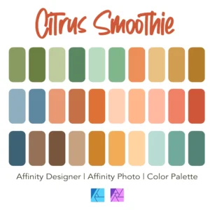 Affinity Designer Color Palette Bundle | Citrus Smoothie | Color Swatches | Instant Download | Digital Color | Affinity Photo | 30 Colors