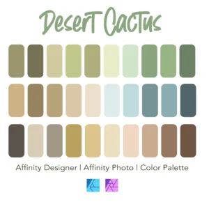 Affinity Designer Color Palette Bundle | Desert Cactus| Color Swatches | Instant Download | Digital Color | Affinity Photo | 30 Colors