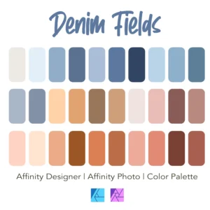 Affinity Designer Color Palette Bundle | Denim Fields | Color Swatches | Instant Download | Digital Color | Affinity Photo | 30 Colors