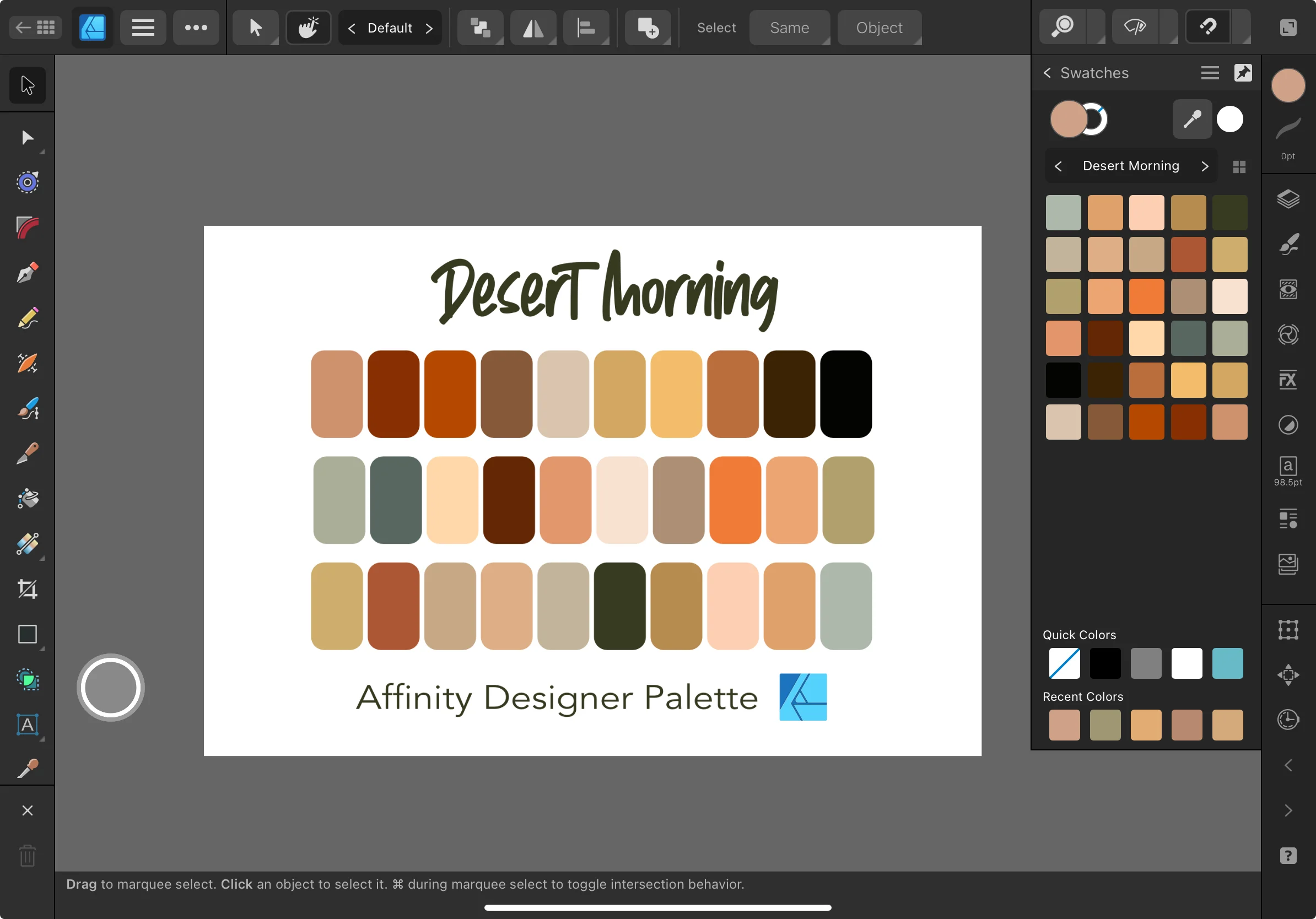 Affinity Designer Color Palette Bundle | Desert Morning| Color Swatches | Instant Download | Digital Color | Affinity Photo | 30 Colors
