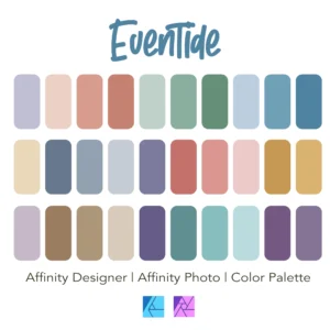 Affinity Designer Color Palette Bundle | Eventide| Color Swatches | Instant Download | Digital Color | Affinity Photo | 30 Colors