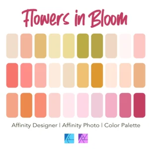 Affinity Designer Color Palette Bundle | Flowers in Bloom| Color Swatches | Instant Download | Digital Color | Affinity Photo | 30 Colors
