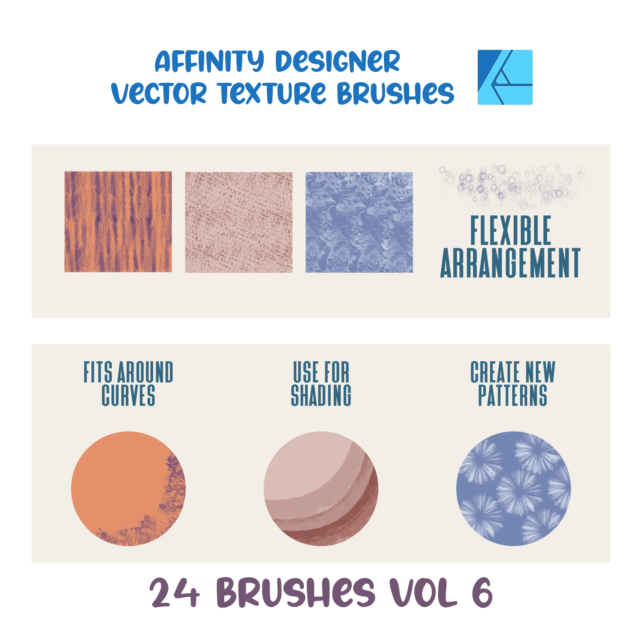 Affinity Designer Vector Texture Brush Set | Volume 6 | 24 Brushes | Vector Brushes not Raster | Digital Painting