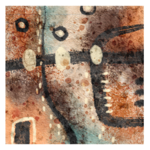 Abstract Art Print Neutral Wall Art with Warm Colors Grid 6 - Number 1