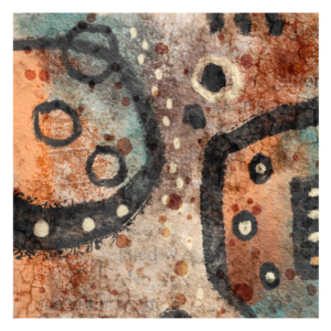 Abstract Art Print Neutral Wall Art with Warm Colors Grid 6 - Number 3