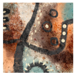 Abstract Art Print Neutral Wall Art with Warm Colors Grid 6 - Number 4