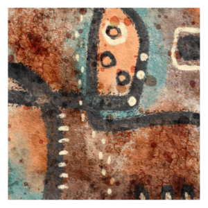 Abstract Art Print Neutral Wall Art with Warm Colors Grid 6 - Number 6