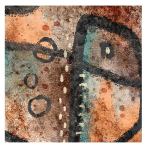 Abstract Art Print Neutral Wall Art with Warm Colors Grid 6 - Number 9